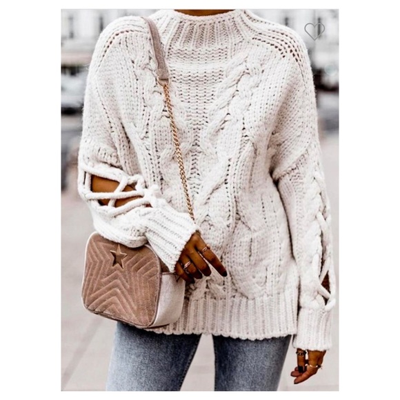 LAST ONE! Turtle Neck Cable Knit Sweater - Picture 2 of 10